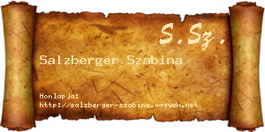 Salzberger Szabina névjegykártya